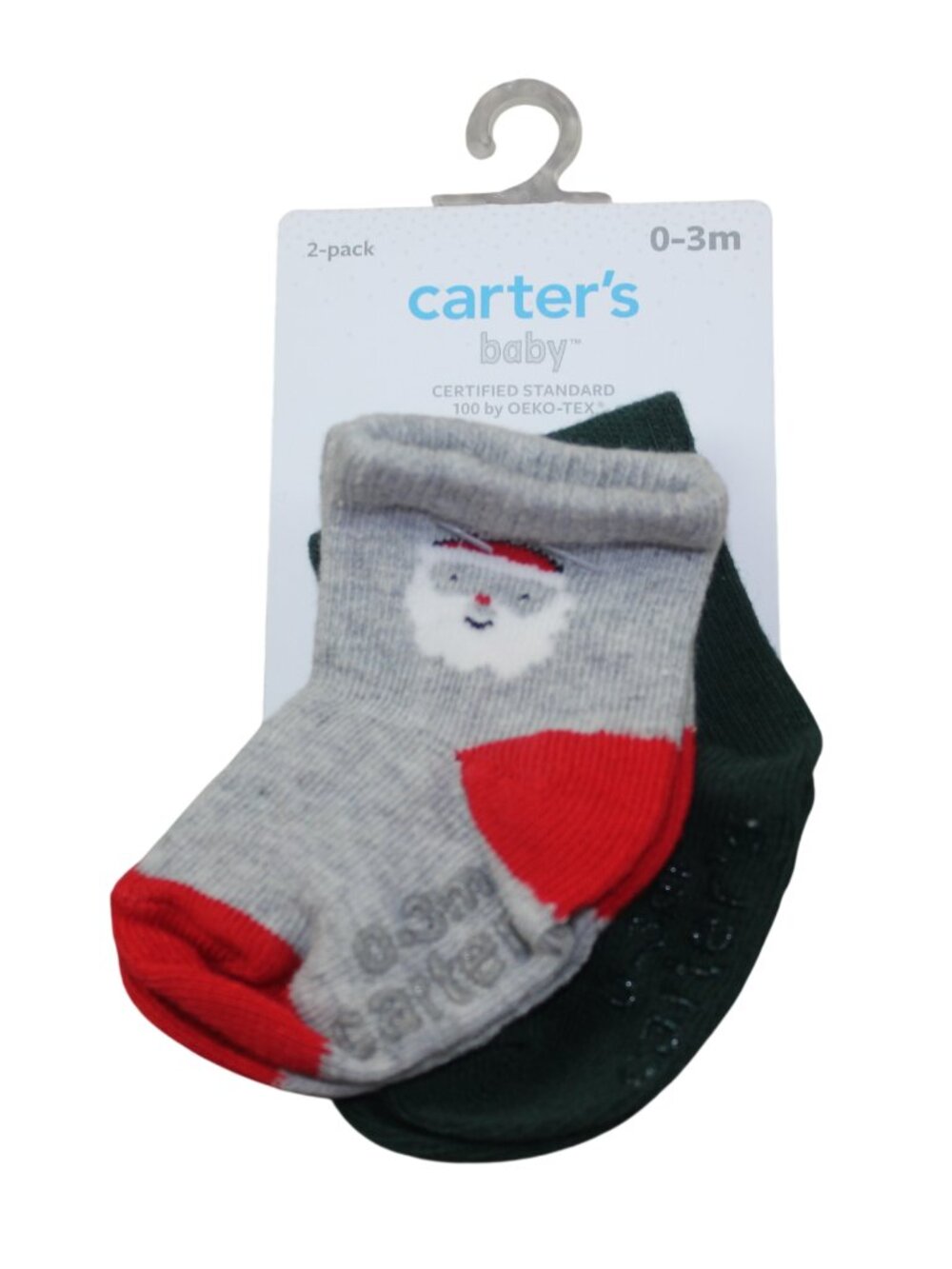 Carter's Christmas Socks 2-Pack Baby Boys Size 0-3 months Santa Claus Jolly NWT